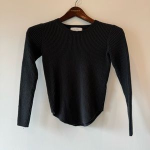 IRO Black Wool Long Sleeve Ribbed Top